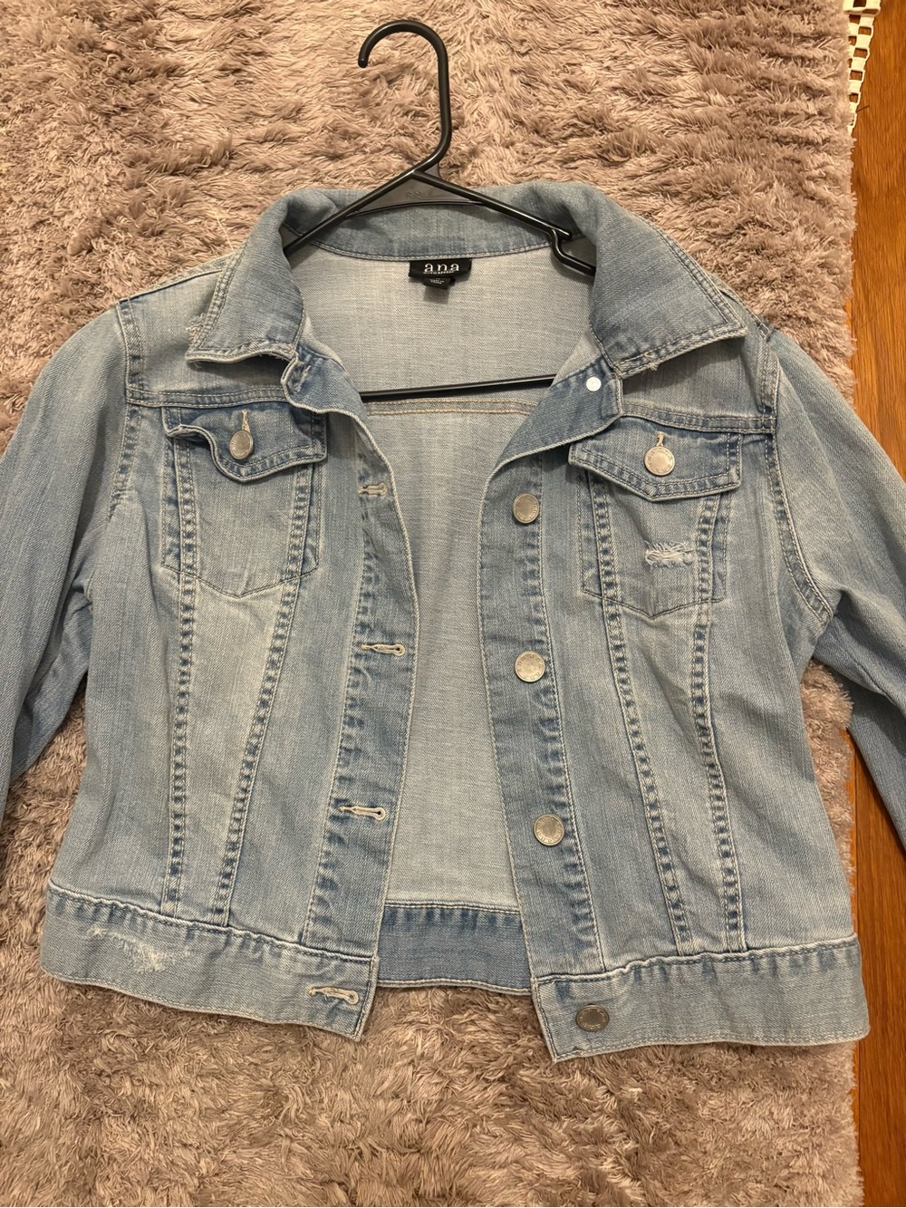 a.n.a Women's Light Blue Washed Denim Jacket